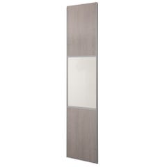 Porte de placard coulissante - 1 Vantail décor Chêne Cendré partitionné miroir 10x600x2500mm 0