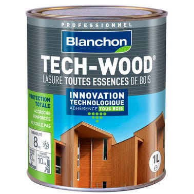 Lasure bois extérieurs verticaux chene clair 1 L Tech-Wood® - BLANCHON 0