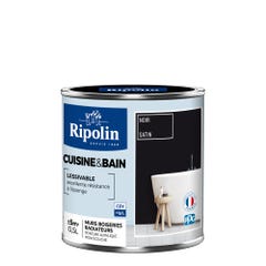 Peinture intérieure multi-supports acrylique satin noir 0,5 L Cuisine & bain - RIPOLIN 2
