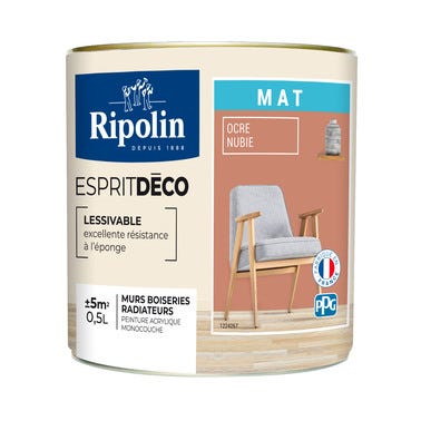Peinture intérieure multi-supports acrylique mat ocre nubie 0,5 L Esprit déco - RIPOLIN 2