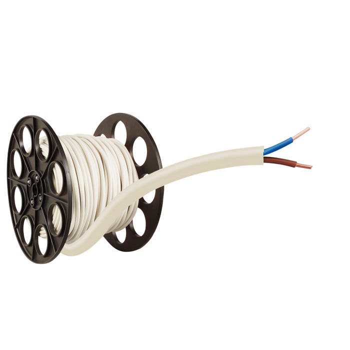 Cable électrique HO5VVF 2x1,5 mm² blanc 5 m 0