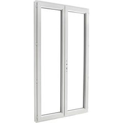 Porte-fenêtre PVC H.215 x l.100 cm ouvrant à la française 2 vantaux blanc 1