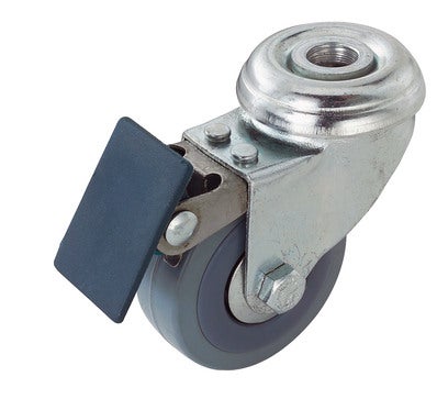 Roulette pivotante avec frein (platine 100 x 80 mm) ❘ Bricoman