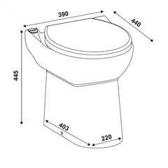 WC à poser avec broyeur intégré Sanicompact® 43 - C43STD SFA 1