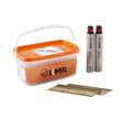 Lot de 2200 pointes 2,8 x 80 crantés Galva + 2 cartouches - KMR
