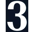 Numéro de rue "3" en PVC adhésif L.110 x l.75 mm - CHAPUIS