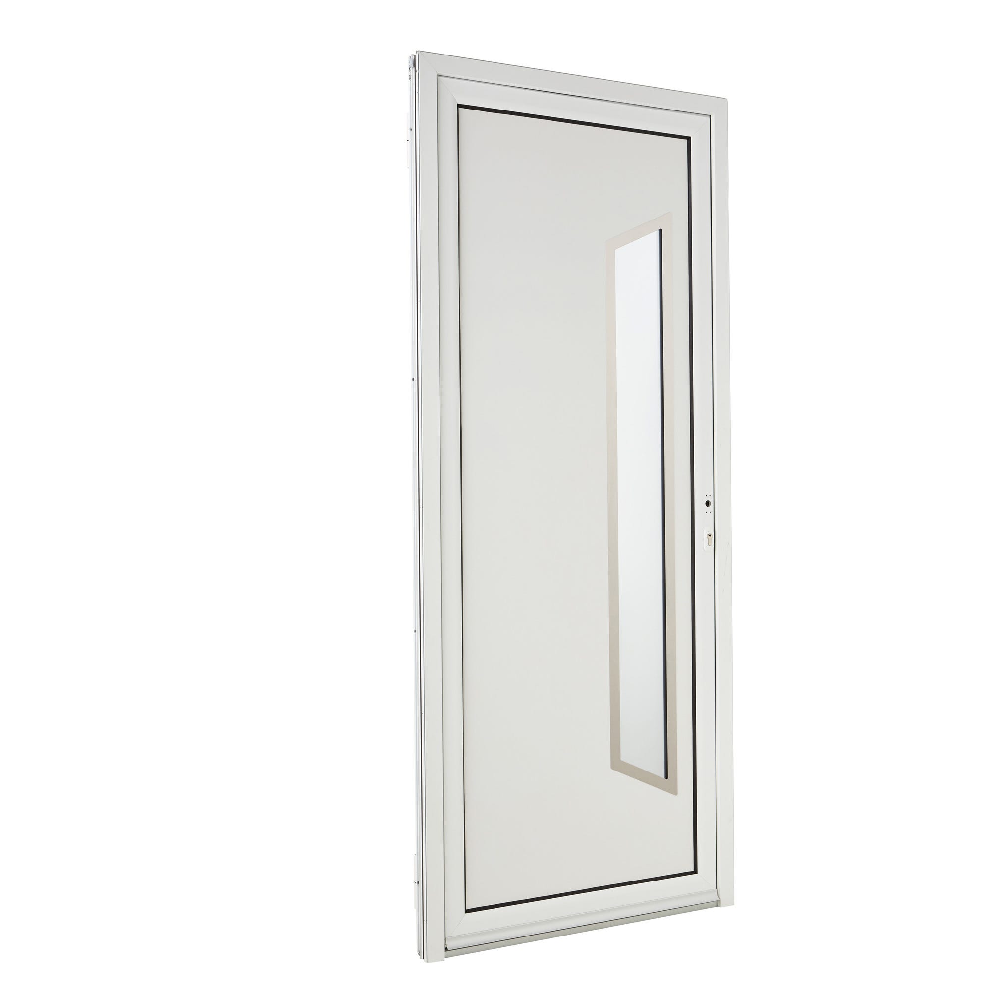 Porte d’entrée blanche poussant droit H.215 x l.90 cm Turin 2