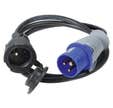 ADAPTATEUR FICHE INDUS 2P+T MALE 16A IP44 1.5M / FICHE 2P+T FEMELLE 16A IP44