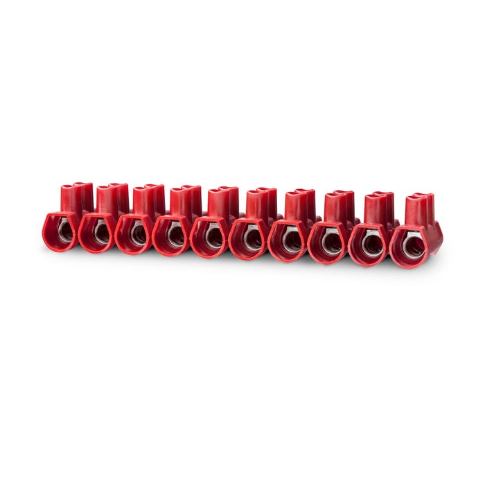 Barrette pro PA6 10 poles 2,5 - 6 mm² rouge  1