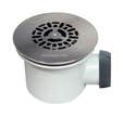 Bonde de douche TOURBILLON Ø 90 mm sortie horizontale grille inox Ø 115 mm Wirquin Pro