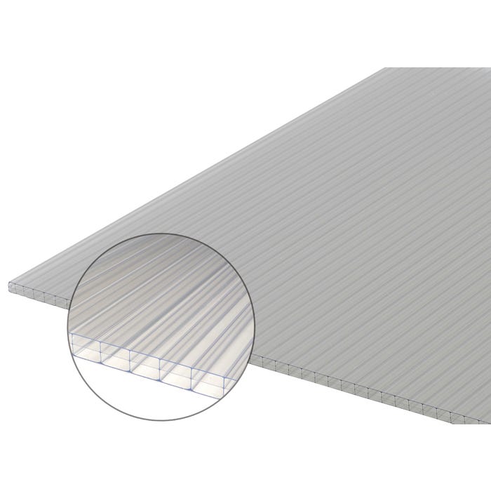 Plaque polycarbonate claire Ep.16 mm L.400 x l.98 cm 0