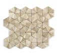 MOSAIQUE 25 X 30 CM HEXAGONE MARBRE BEIGE/GRIS
