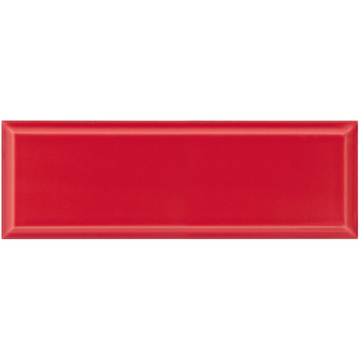 Faïence rouge brillant l.10 x L.30 cm Metro 1