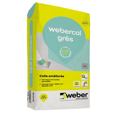 Colle carrelage C2 gris 25 kg Webercol Grès - WEBER 0