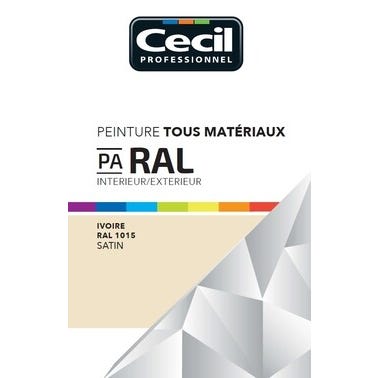 Peinture aérosol tous matériaux int/ext satin ivoire RAL1015 400 ml - CECIL PRO 0