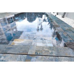 Carrelage sol extérieur effet pierre l.30 x L.60 cm - Aspen Blue 1