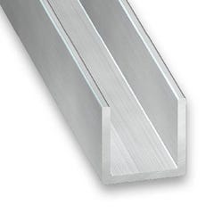 Profilé en U aluminium brut 15 x 20 x 15 mm Int.17 mm L.250cm
