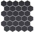 Mosaïque noire l.28,1 x L.29,5 cm Ceram Hexagone