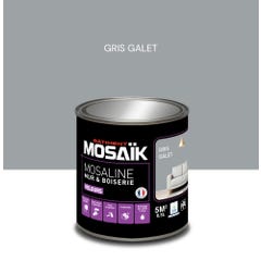 Peinture intérieure multi support acrylique velours gris galet 0,5 L Mosaline - MOSAIK 0