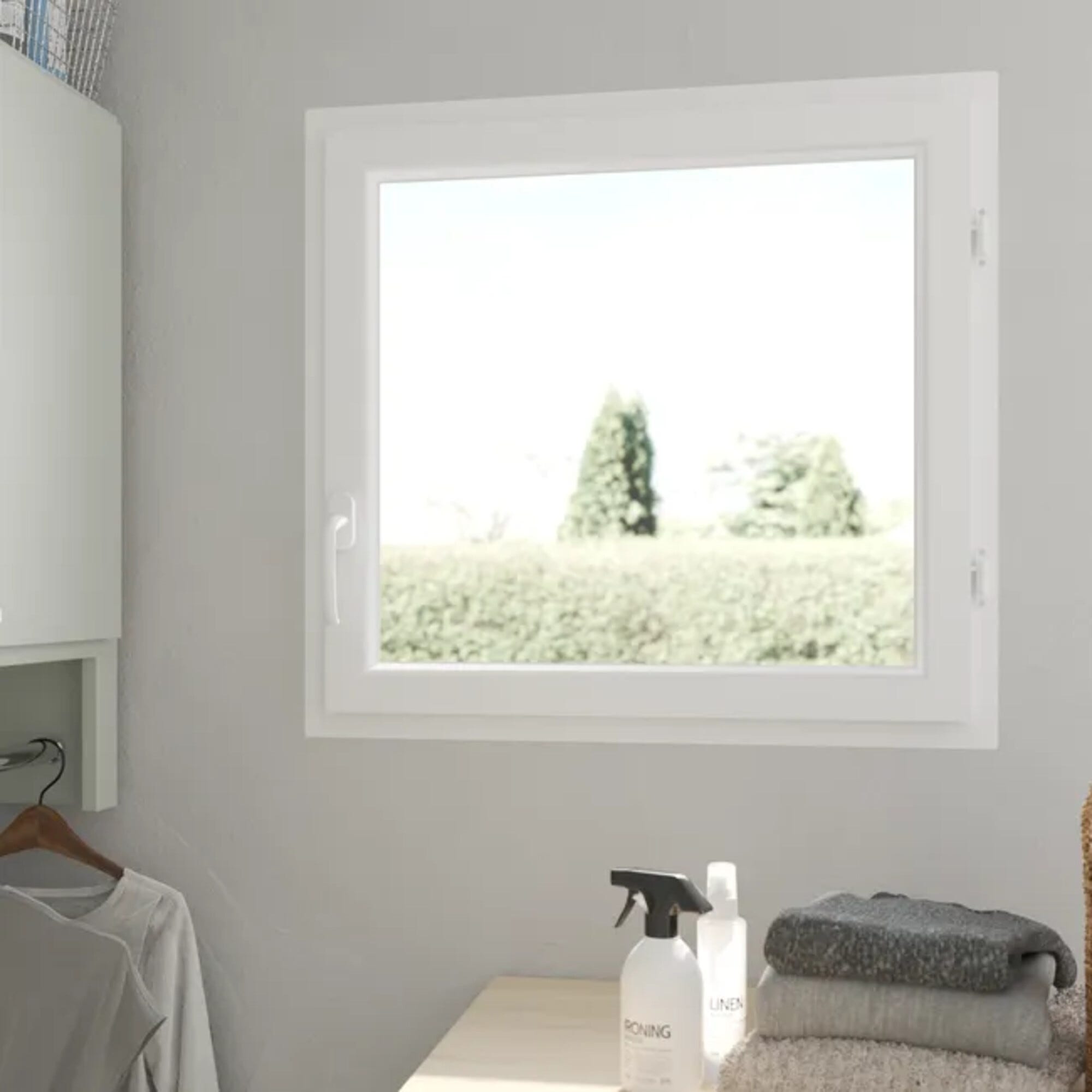 Fenêtre PVC H.65 x l.60 cm ouvrant à la française 1 vantail tirant droit blanc 5