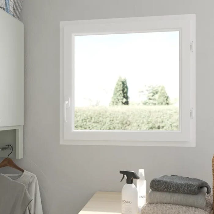 Fenêtre PVC H.75 x l.80 cm ouvrant à la française 1 vantail tirant gauche blanc 6