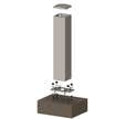 POTEAU ALUMINIUM SUR PLATINE 10X10CM, HT 1.68M