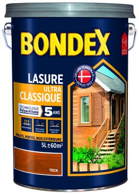 lasure ultra classique 5 ans bondex teck 5l bricoman