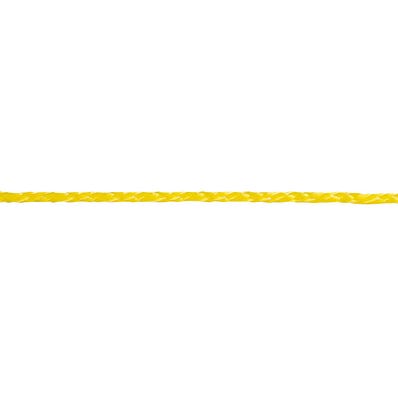 Corde tressée polypropylène jaune, résistance rupture indicative 100kg, diamètre 2,8mm 0