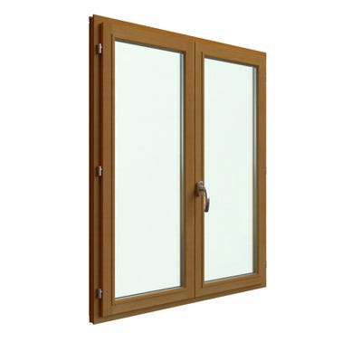 Fenêtre bois H.95 x l.100 cm ouvrant à la française 2 vantaux Pin 1