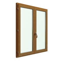 Fenêtre bois H.105 x l.100 cm ouvrant à la française 2 vantaux Pin 1