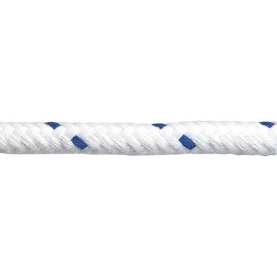 Cordage polyester blanc/bleu 10 mm Long.1 m 1