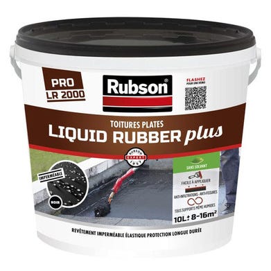 Revêtement imperméabilisant toiture plates gris 5 L, Liquid rubber plus - RUBSON 0