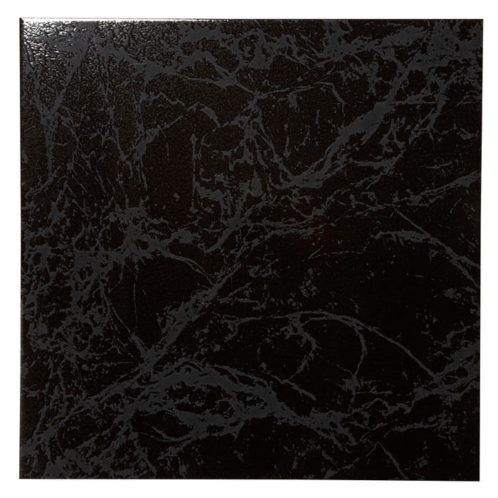 Carrelage sol intérieur effet marbre l.45x L.45cm - Ubeda Noir 1