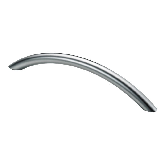 Poignée courbée acier aspect aluminium entraxe 128 mm 0