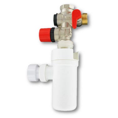 Groupe de sécurité hydraulique droit laiton pour eau douce avec siphon - COMAP 0