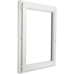 Fenêtre PVC H.105 x l.60 cm ouvrant à la française 1 vantail tirant gauche blanc 0