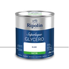 Peinture intérieure et extérieure multi-supports glycéro satin blanc 0,5 L - RIPOLIN 0