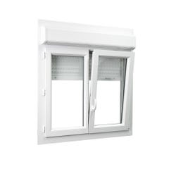 Fenêtre PVC avec volet roulant intégré monobloc Ob 2 vantaux H.125 x L.140 cm - GROSFILLEX 1