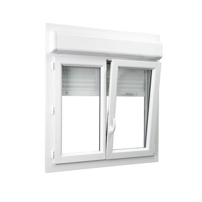 Fenêtre PVC avec volet roulant intégré monobloc Ob 2 vantaux H.75 x L.120 cm - GROSFILLEX 1