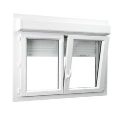 Fenêtre PVC 2 vantaux avec volet roulant intégré monobloc H.125 x l.100 cm - GROSFILLEX 1