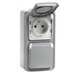 DOUBLE PRISE 2P+T VERTICAL IP55 PLEXO GRIS LEGRAND