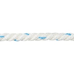 Corde cablée polypropylène blanc/bleu 6mm Long.1 m 1
