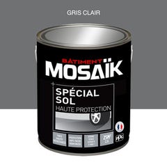 Peinture sol alkyde intérieur extérieur satin gris clair 2,5 L - MOSAIK