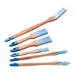 Lot de 6 brosses synthétiques bleues tradition : 3 brosses plates (1 n°20 & 2 n°40) + 2 brosses rechampir 15 mm + 1 brosse radiateur n°35 - ROULOR