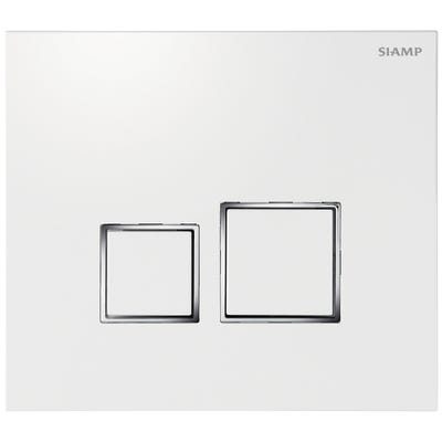 Plaque de commande pour WC suspendu blanche/inserts brillants Square - SIAMP 0