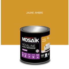 Peinture intérieure multi support acrylique velours jaune ambre 0,5 L Mosaline - MOSAIK