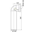 Pipe WC longue coudée mâle Ø85/105 Wirquin Pro