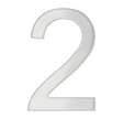 CHIFFRE 2 H.76MM INOX - ADHESIF