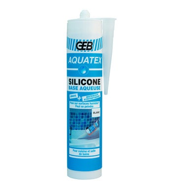 Mastic silicone blanc 310 ml Aquatex - GEB 0