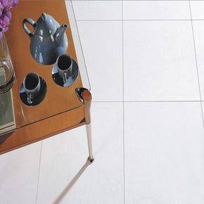 Carrelage sol intérieur effet marbre l.45x L.45cm - Ubeda Blanc 2